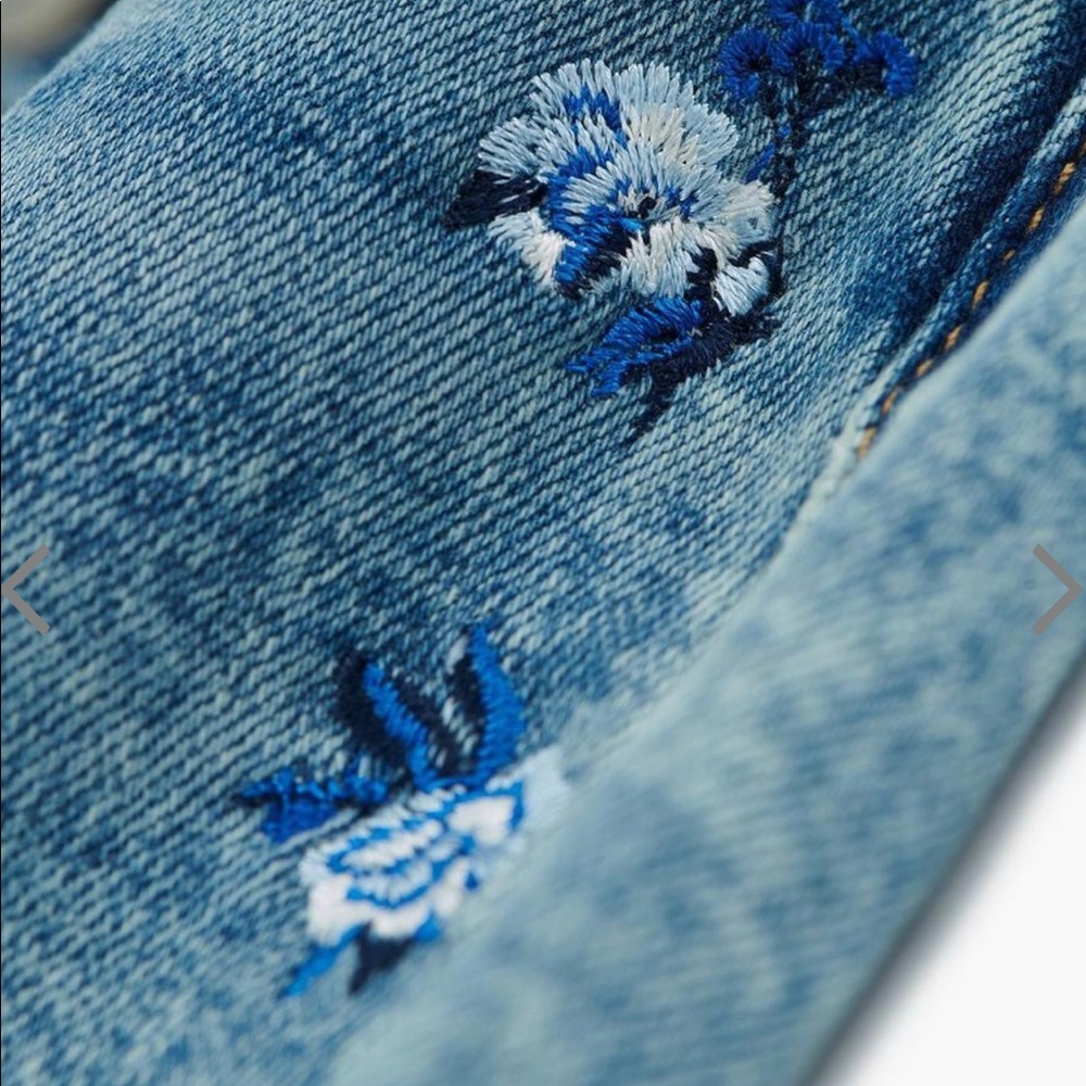 Lucky Brand Skinny Jeans with Blue Flower Detail - Picture 9 of 9